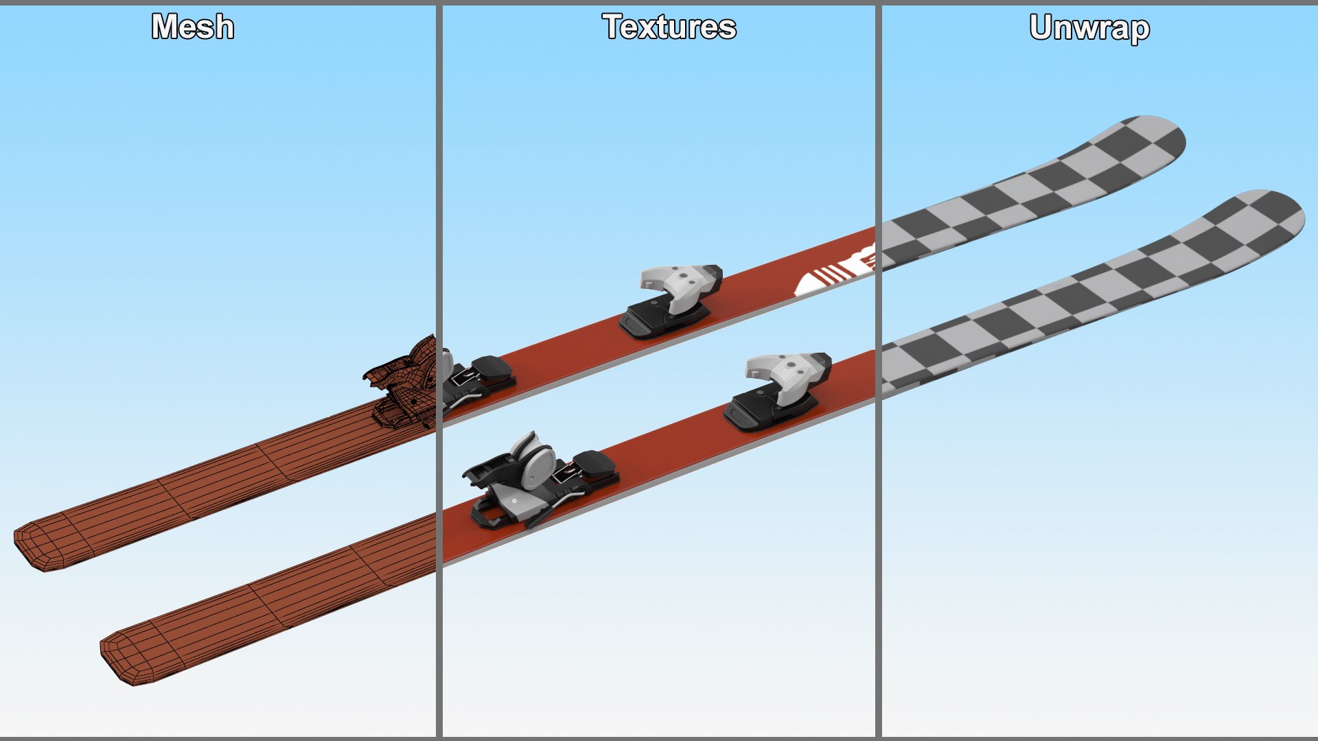Snow Skis 7 model https://p.turbosquid.com/ts-thumb/gD/ahJWFp/PX/snowskis7mb3dmodel012/jpg/1682373990/1920x1080/fit_q87/5774b3eff9730acb7087a830bc008cef11fca576/snowskis7mb3dmodel012.jpg