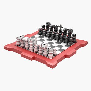 3D model chess set highpoly