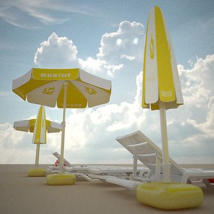 3ds beach furniture parasol deckchair