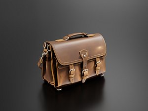 3D leather briefcase 01