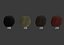 low poly hairstyle in 4 colors
