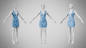 Dress 34 Ocean Frost v3 3D