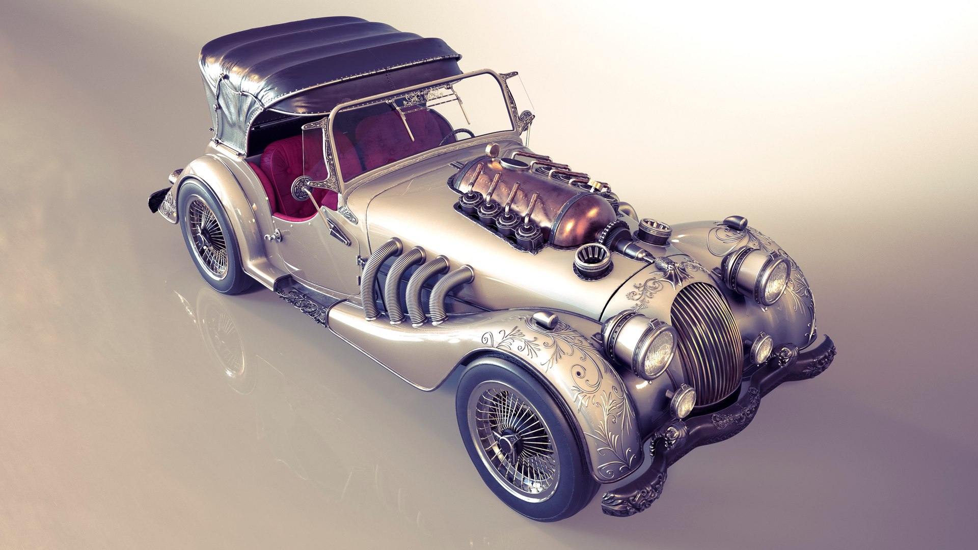 気質アップ スチームパンクな車-モーガンロードスター3Dモデル - TurboSquid ミニカー