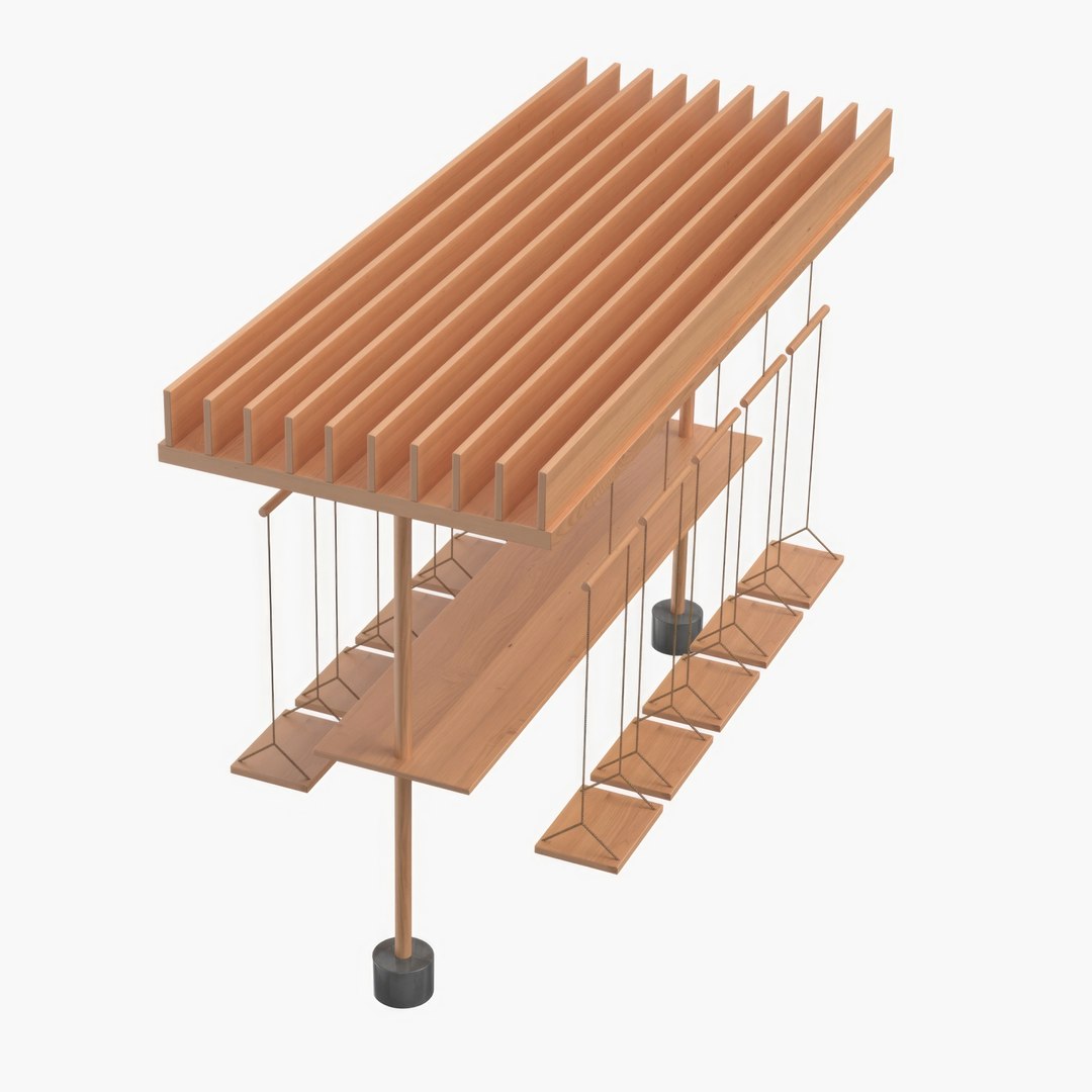 Wooden Post Swing Model - TurboSquid 2205638