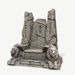 3D Lion Stone Throne