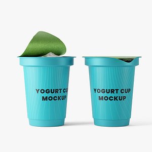 Yogurt Cup Mockup 3D Model 3D model