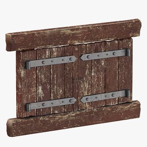 Medieval Wooden Window Cover 01 3D model