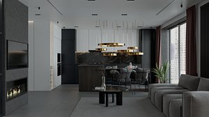 Modern apartment interior 70 sqm 003 3D model