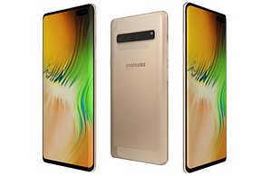 3D Samsung Galaxy S10 5G Royal Gold Low Poly