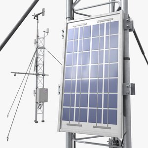 Campbell Scientific Weather Station with Solar Panel 3D