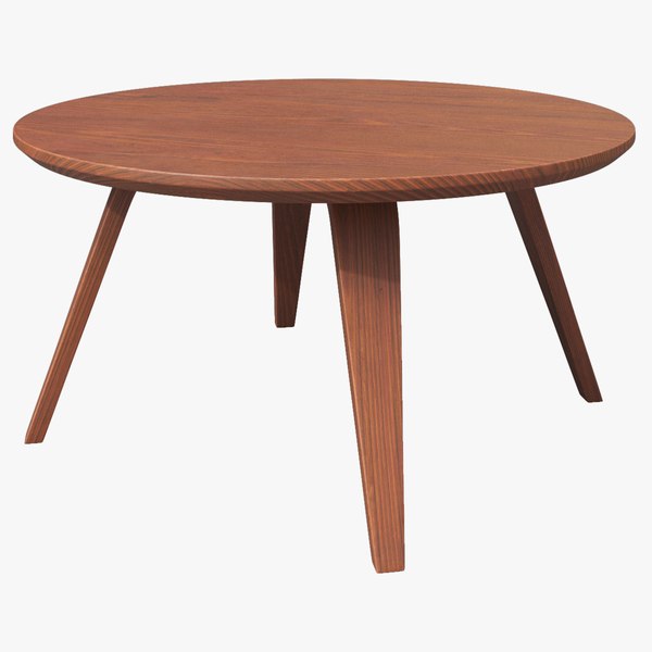 3D Ipe Round Coffee Table model