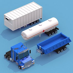 truck trailer 3d model