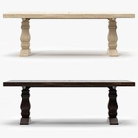 Restoration Hardware trestle salvaged wood extension dining table