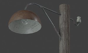 wooden light pole 3D model