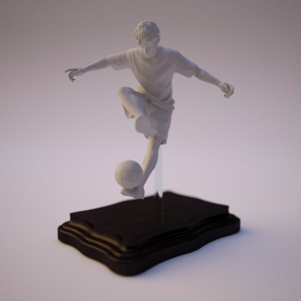 3D freestyle soccer player statue
