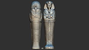 King Tutankhamun Egyptian Sarcophagus 3d printable model 3D model