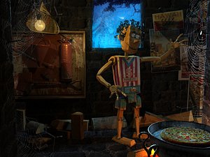Pinocchio 3D scene