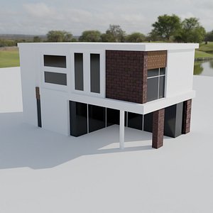 3D Modern Simple Villa model
