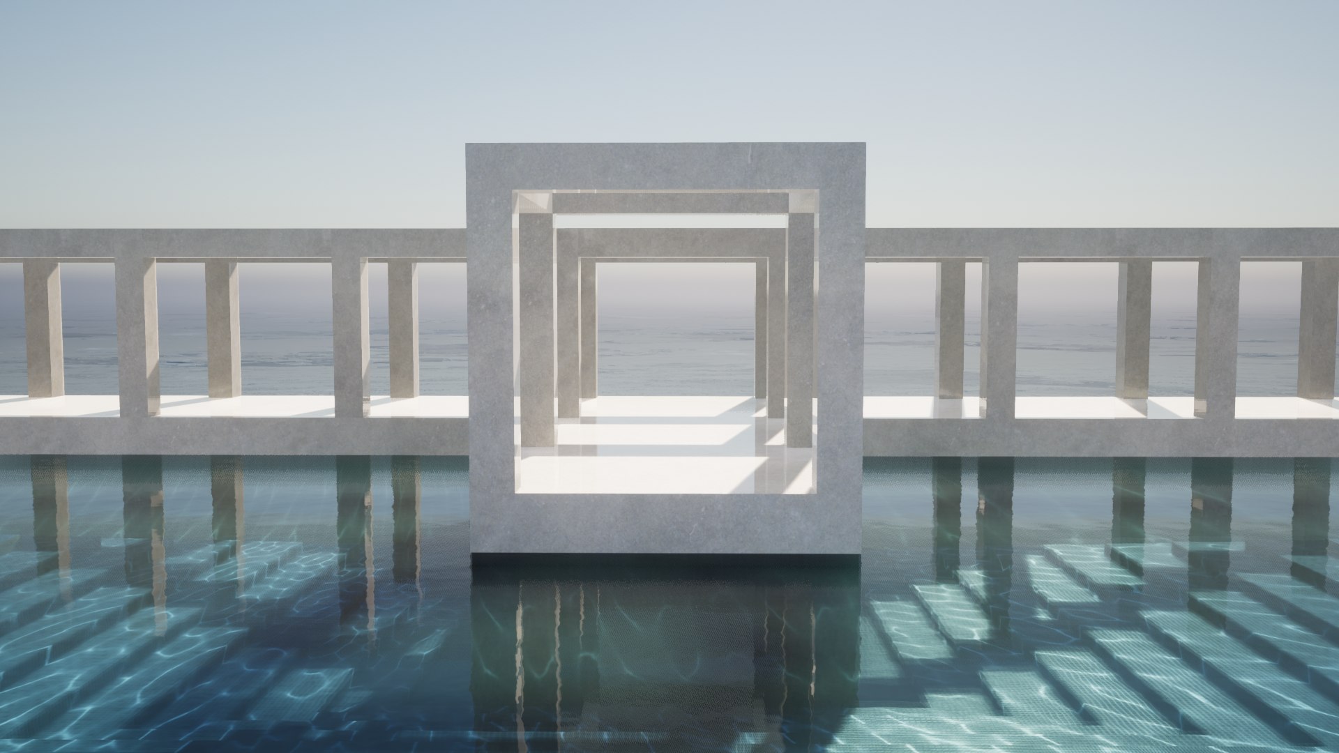 3D Swimming Pool W Arches - TurboSquid 1829766