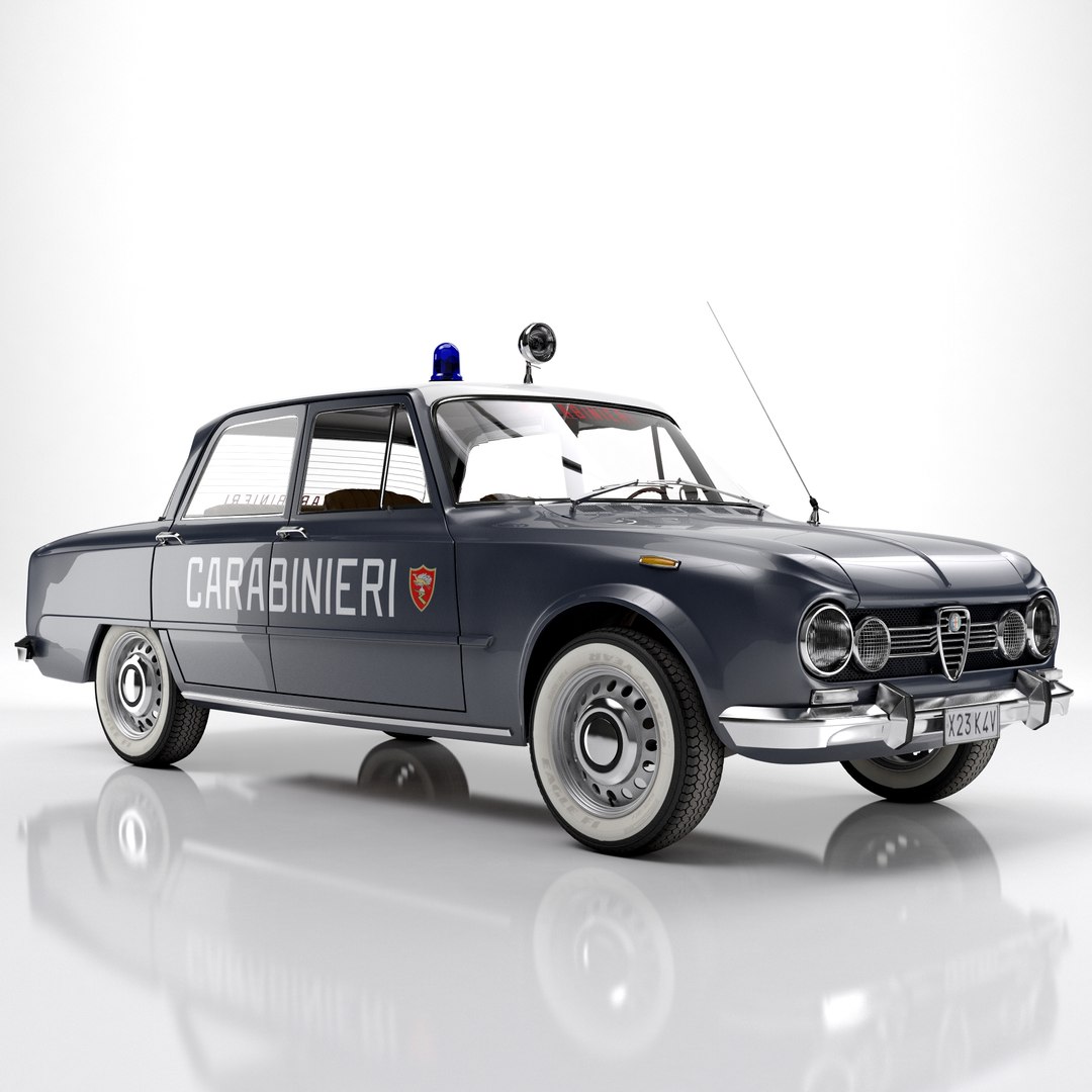 Alfa Romeo Giulia Nuova Super 1600 Carabinieri 1967 3D Model