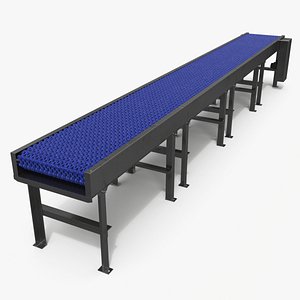 3D model Food Conveyor with Perforated Plastic Belt