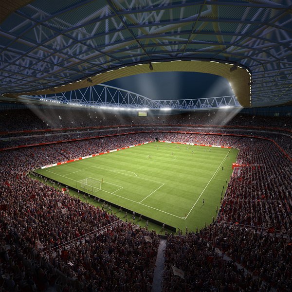 Rendre l'animation du stade 3d, le stade de football et la scène sportive