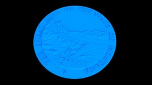 3D sculpted montana state seal model