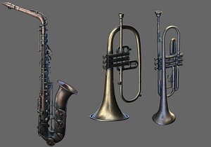 3D wind instruments 3 saxophone