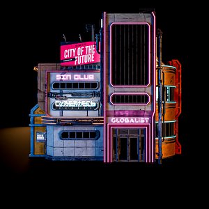 SCIFI CYBERPUNK FUTURISTIC NEON BUILDING 07 model