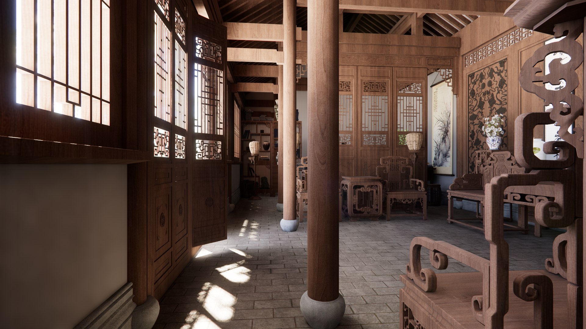 Ancient Chinese interior design-A1 3D model - TurboSquid 2138227