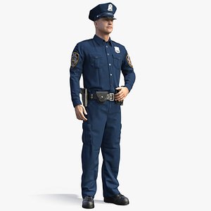 ny police officer standing 3D model