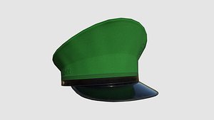 Police Cap 03 Green - Military Character Design Fashion 3D
