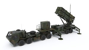 HEMTT MIM-104 Patriot SAM - Surface-to-Air Missile Launcher 3D Model 3D