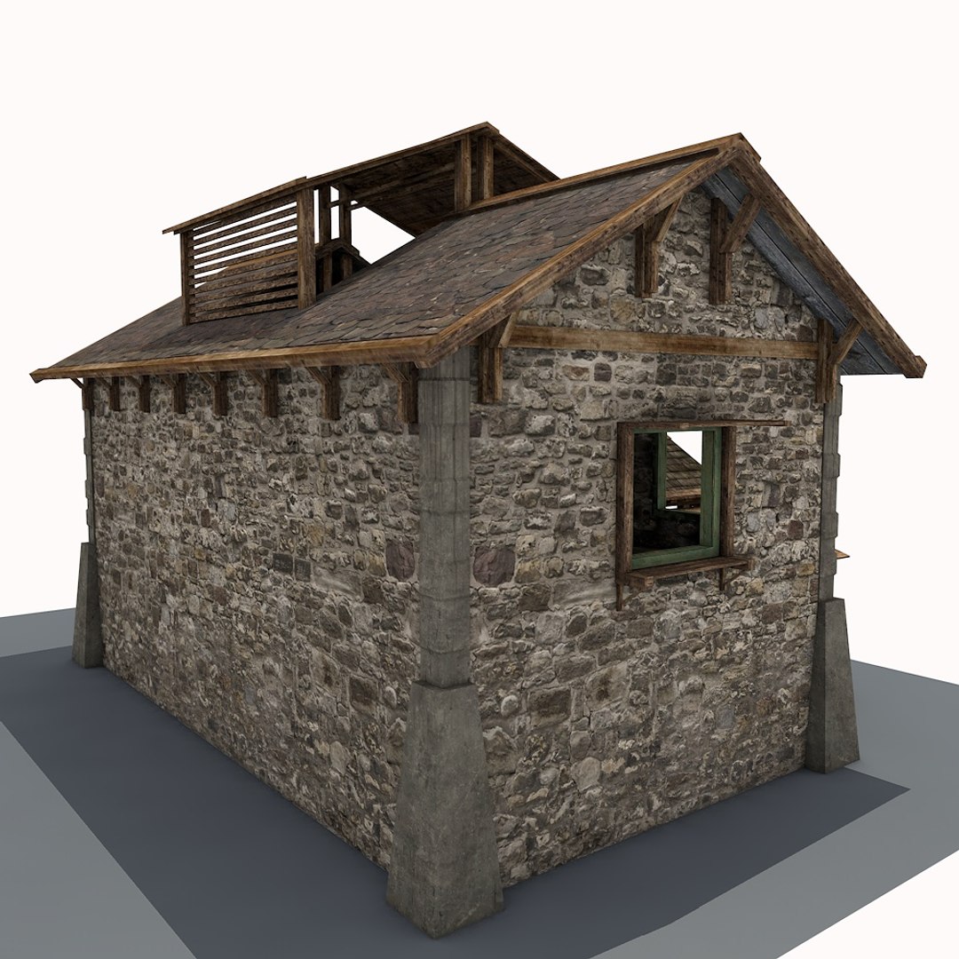 Stone Farm Building 3d Model