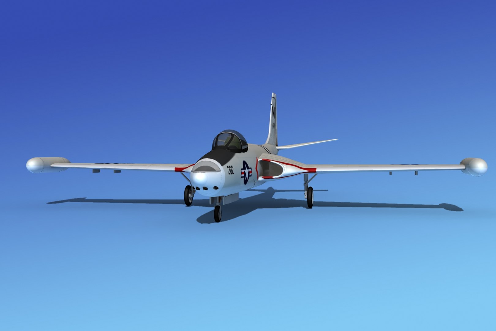korean f2h banshee jet fighter 3d obj
