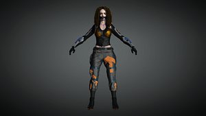 3D model Cyber Punk Female Character 06