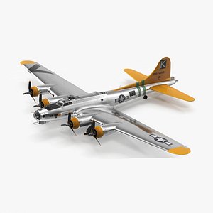 Military Bomber B-17 Rigged for Cinema 4D 3D
