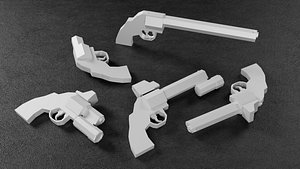 3D model Low Poly SigSauer-style Pistol -5 Variations Game Ready