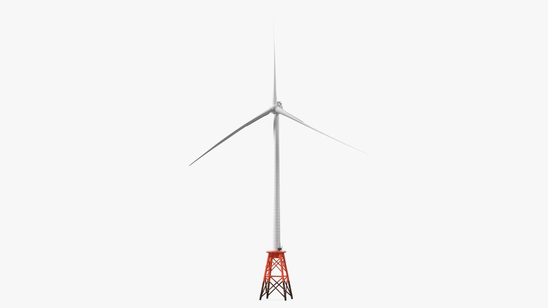 Massive Offshore Wind Turbine Base Frame 3D model preview