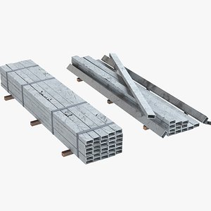 Metal Bar Pile 2 3D model