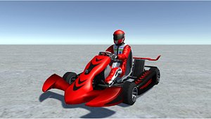 Low Poly Kart With Player - 13