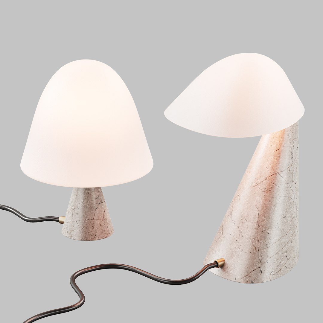 3D 385 Fredericia Fellow and Meadow table lamps model TurboSquid 2136421