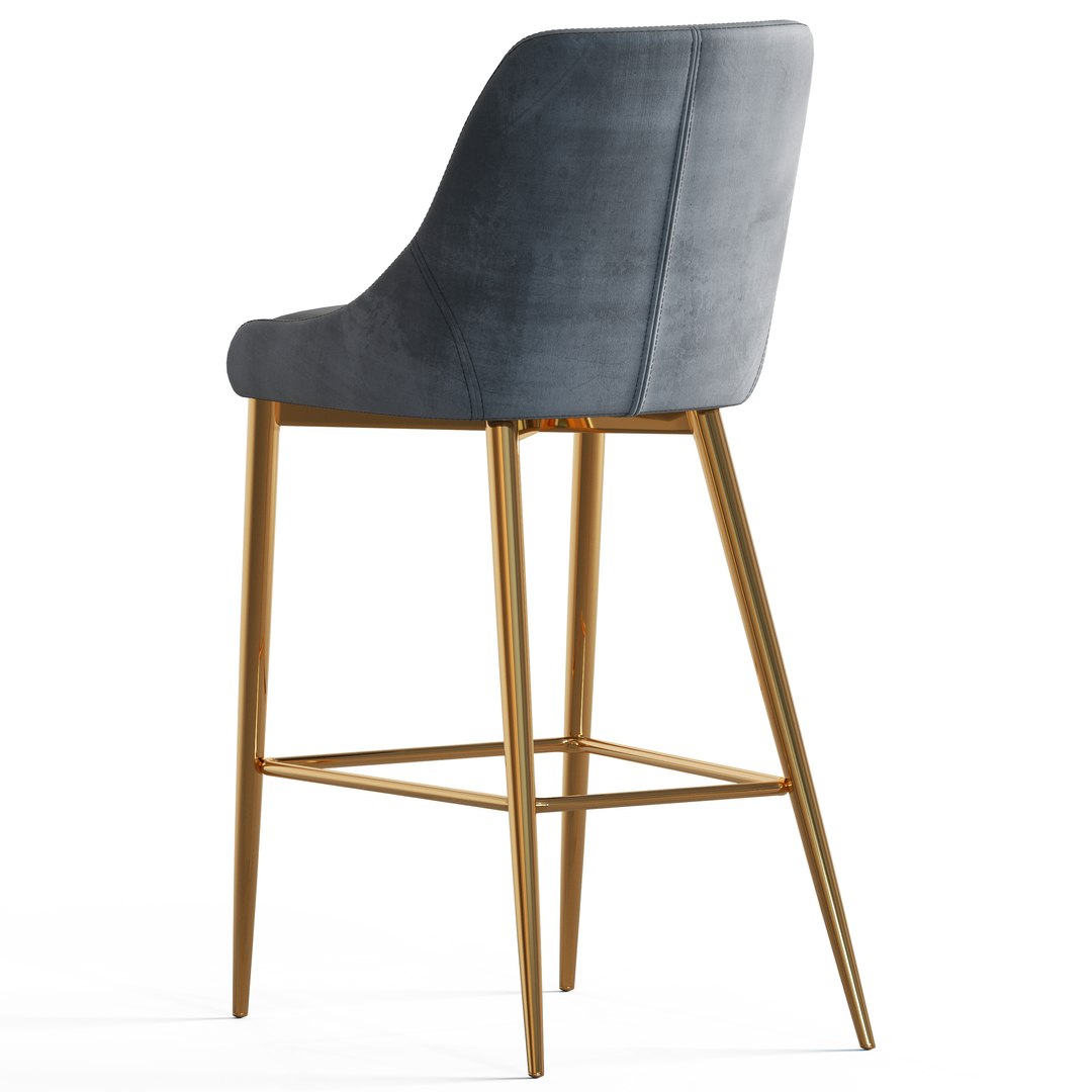 3D Karina Velvet Stool model TurboSquid 2180103