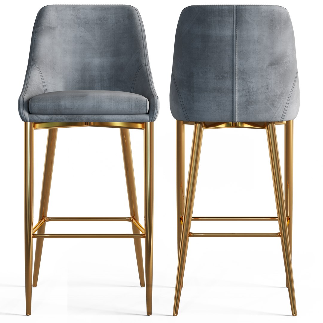 3D Karina Velvet Stool Model TurboSquid 2180103