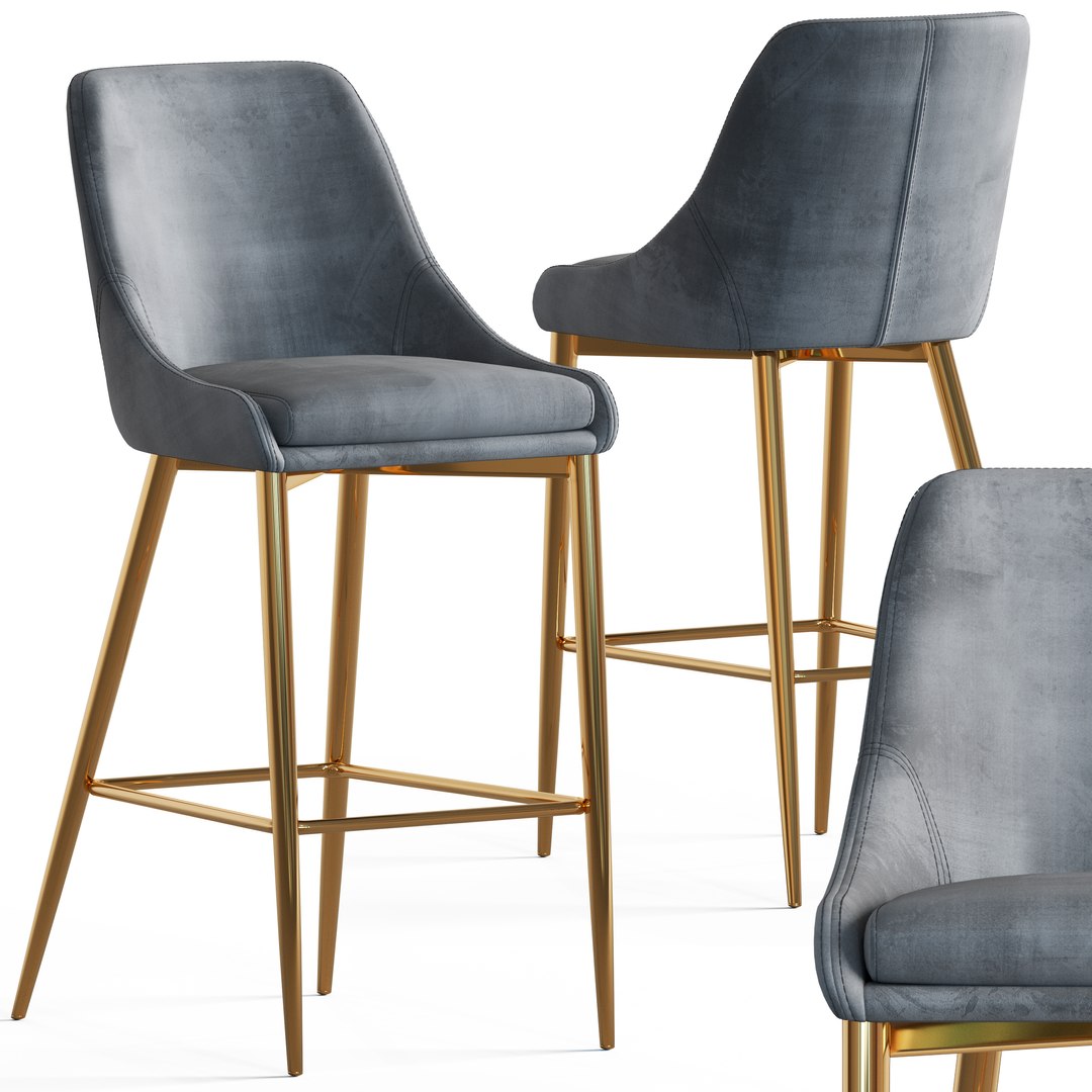 3D Karina Velvet Stool model TurboSquid 2180103