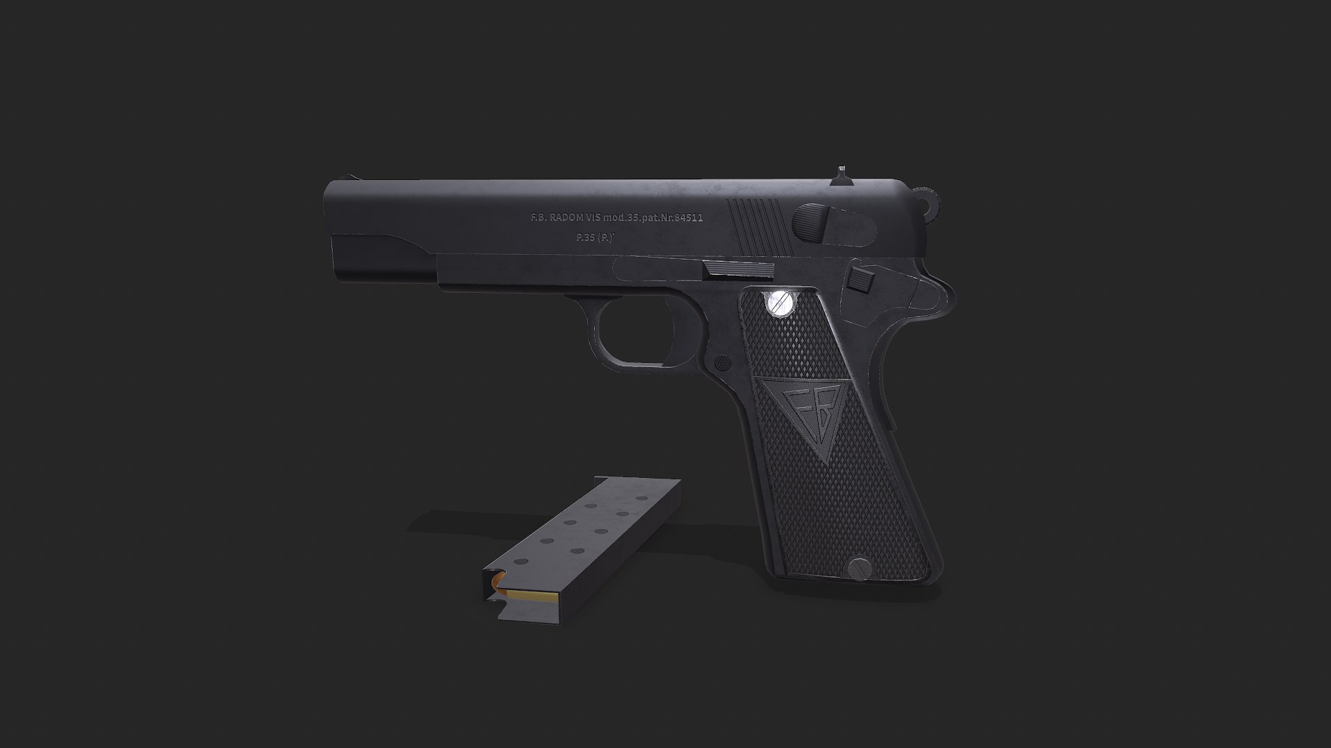 FB Radom VIS 35 Pistol 1936 Low-poly PBR 3D - TurboSquid 2227322
