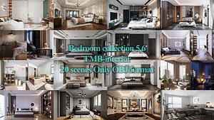 20 scenes Bedroom only OBJ format TMB collection 5 - 6 3D model