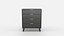 Modern Black Wooden Chest of Drawers with Gold Handles