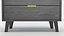 Modern Black Wooden Chest of Drawers with Gold Handles