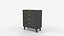 Modern Black Wooden Chest of Drawers with Gold Handles